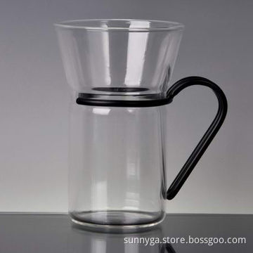 Popular Tea Glass Mug with Stainless Steel Material Handle, Which could Resists Heat